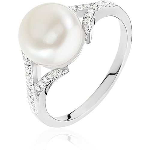 Bague Albine Argent Perle D'imitation Et Oxyde De Zirconium - Histoire d'Or - Modalova