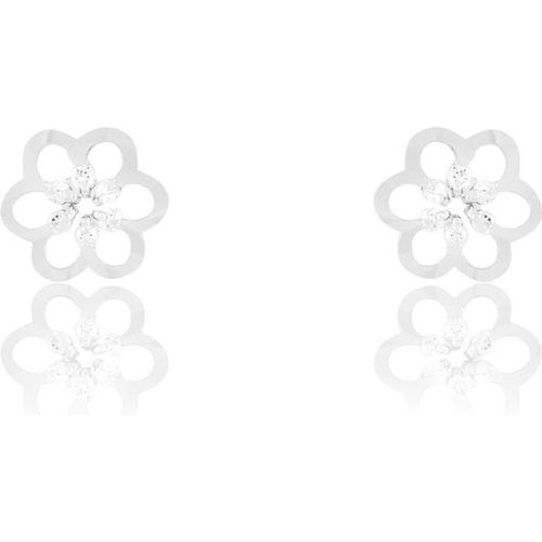 Boucles D'oreilles Puces Philine Fleur Or Oxyde De Zirconium - Histoire d'Or - Modalova