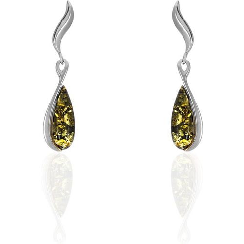 Boucles D'oreilles Pendantes Argent Odilon Ambre - Histoire d'Or - Modalova