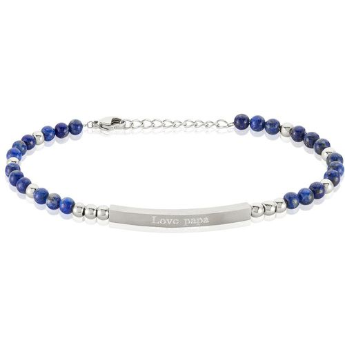 Bracelet IdentitÃ© Acier Boules Sebastino Lapis Lazuli - Histoire d'Or - Modalova