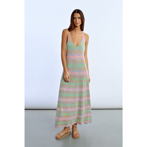 Robe longue en maille rayée - LILI SIDONIO - Modalova