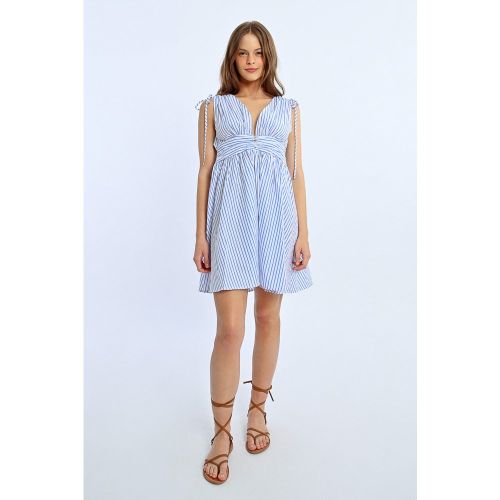 Robe courte irisée à rayures - LILI SIDONIO - Modalova