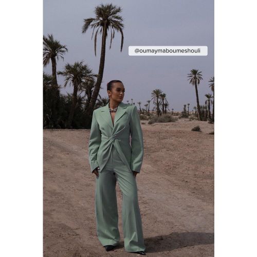 Pantalon de costume - Green - Oumayma & Khaoula x NA-KD - Modalova
