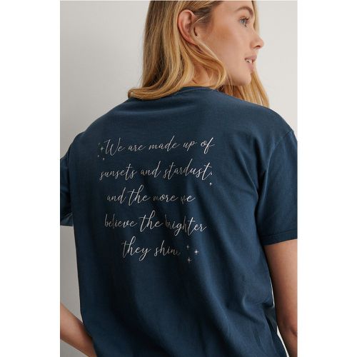 T-shirt imprimé biologique - Blue - Lisa-Marie Schiffner x NA-KD - Modalova