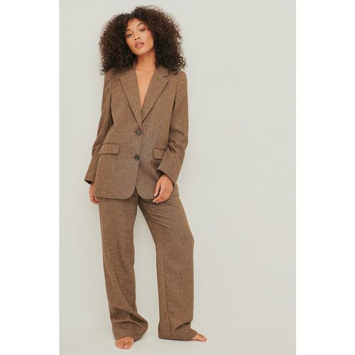 Pantalon de costume en laine mélangée - Brown - NA-KD Classic - Modalova