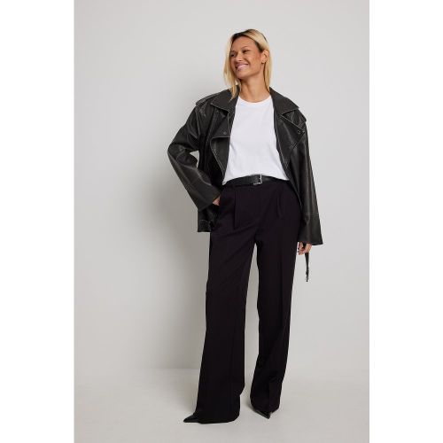 Pantalon de costume épais taille basse - Black - NA-KD Trend - Modalova
