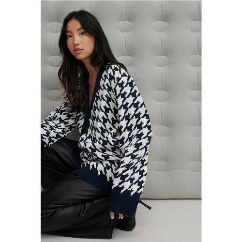 Cardigan long pied-de-poule - Checkered - Rianne Meijer x NA-KD - Modalova