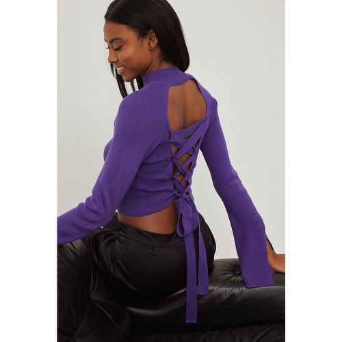 Pull cache-cœur en tricot à col montant - Purple - NA-KD - Modalova