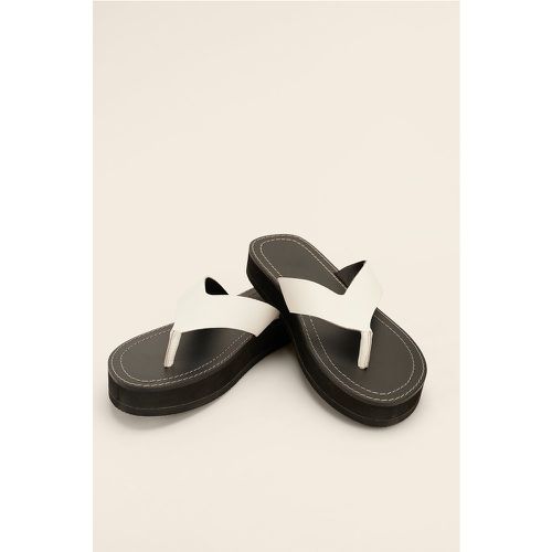 Sandales À Enfiler À Lanières En Cuir - White - NA-KD Shoes - Modalova