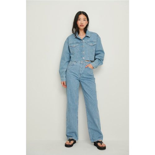 Jean droit à fines rayures - Blue - NA-KD Trend - Modalova