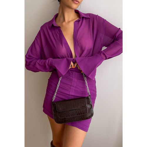 Robe mini plissée en mousseline - Purple - NA-KD Trend - Modalova
