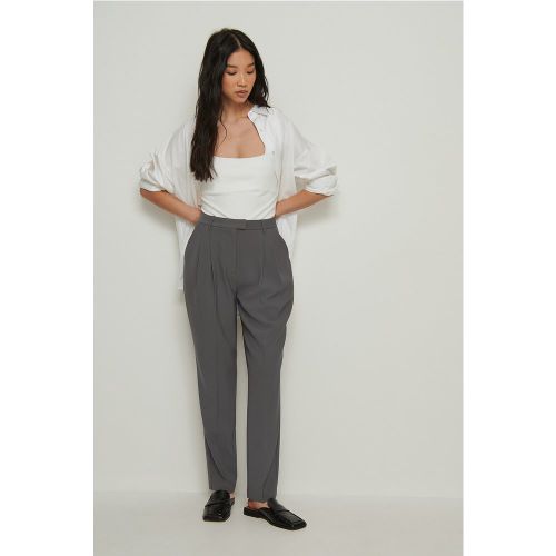 Pantalon de costume court recyclé taille haute - Grey - NA-KD Classic - Modalova