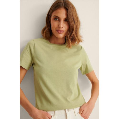 T-shirt à col rond en coton biologique - Green - NA-KD Basic - Modalova