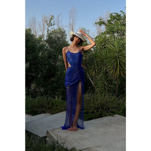 Maxi robe à fente haute - Blue - NA-KD ART - Modalova
