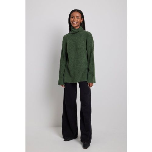 Pull style polo en laine mélangée - Green - Klara Montes x NA-KD - Modalova