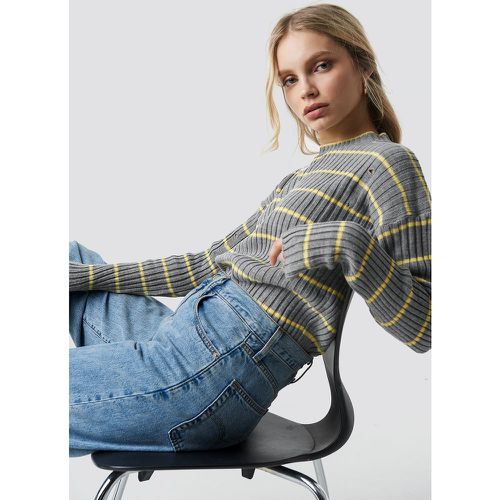 Striped Knitted Sweater - Grey - Trendyol - Modalova