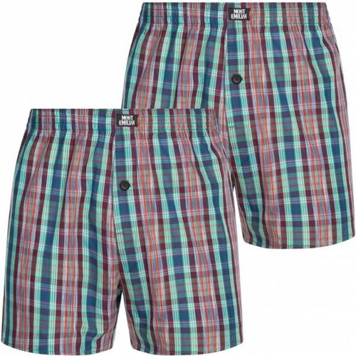 Nantes" s Américain Boxer-short Lot de 2 turquoise/damier - MONT EMILIAN - Modalova