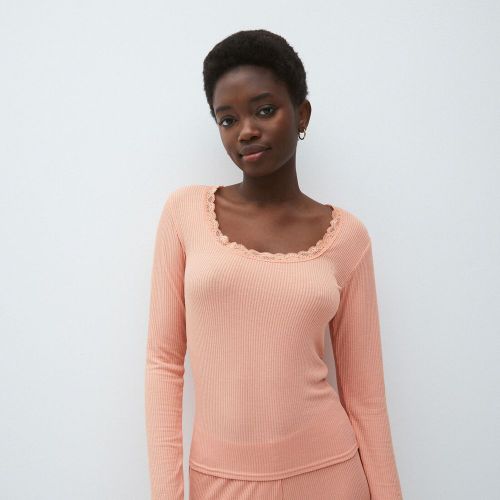 Top de pyjama manches longues avec détail dentelle - XS - Undiz - Modalova