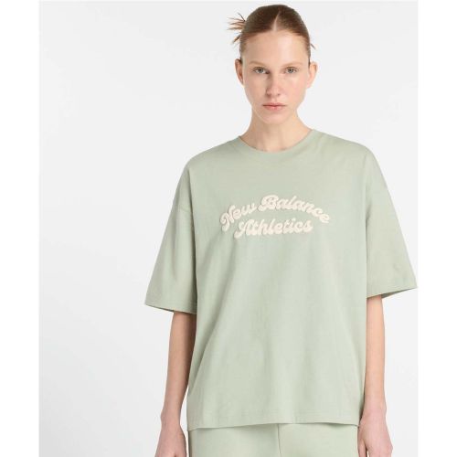 Linear Heritage Oversized T-Shirt Femme T-Shirts & Polos Taille XS Vêtements - New Balance - Modalova