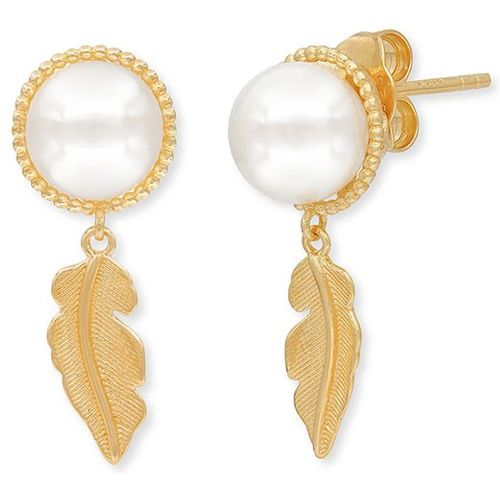 Boucles d'oreilles à fermoir à poussette ERE-GLORY-FEDER-STG 925 Argent, Perle - Engelsrufer - Modalova