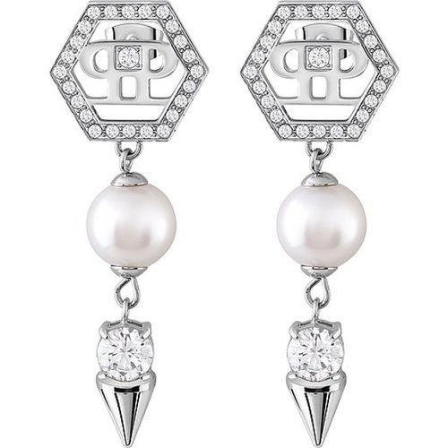 Boucles d'oreilles à fermoir à poussette PJ8EA07EU Acier inoxydable recylé - Philipp Plein - Modalova