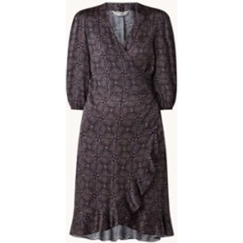 Robe portefeuille mini avec imprimé et manches bouffantes - Summum Woman - Modalova