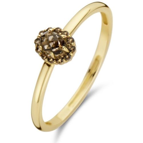 Ring en or jaune 14 carats avec quartz de fumée 1226YSQ - Blush - Modalova