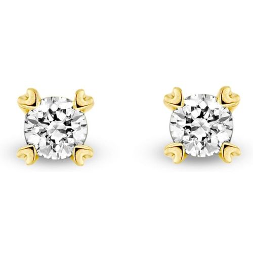 Boucles d'oreilles jaune diamant 0,22 ct Hearts & Arrows - Diamond Point - Modalova