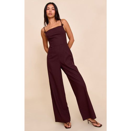 Combinaison en lin mélangé à col droit et perles - PrettyLittleThing - Modalova