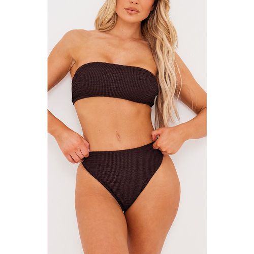 Bas de maillot de bain crêpé échancré taille haute Mix & Match - PrettyLittleThing - Modalova