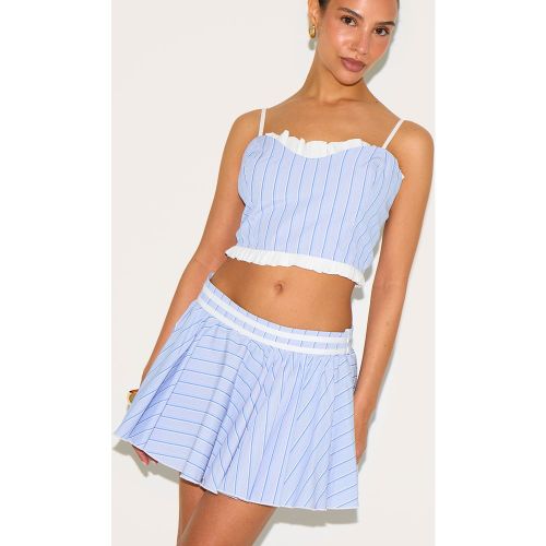Petite Mini-jupe patineuse et blanche à rayures, & - PrettyLittleThing - Modalova