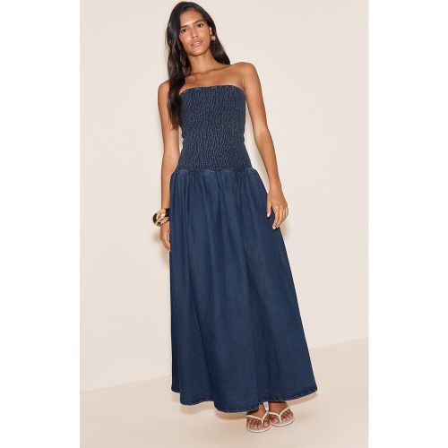 Robe Mi-longue Taille Basse Denim Bouffante - PrettyLittleThing - Modalova