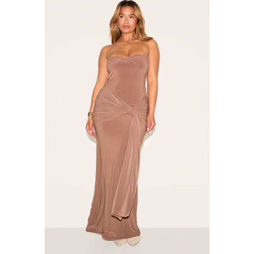 Shape Robe bustier longue froncée devant à détail torsadé drapé sur la taille - PrettyLittleThing - Modalova