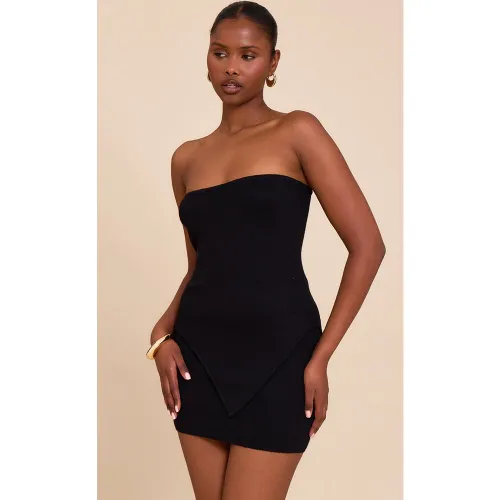 Top bustier en maille fine à ourlet asymétrique - PrettyLittleThing - Modalova