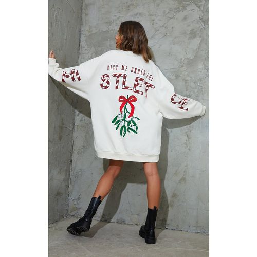 Robe sweat oversize blanche à slogan imprimé Mistletoe - PrettyLittleThing - Modalova