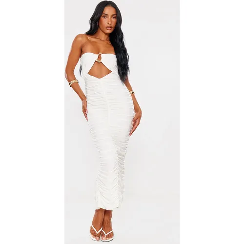 Robe longue bustier moulante blanche à empiècement - PrettyLittleThing - Modalova