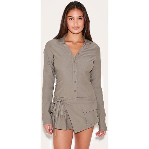 Chemise style cargo tissée à manches longues - PrettyLittleThing - Modalova