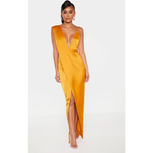 Robe longue asymétrique à détails drapés - PrettyLittleThing - Modalova