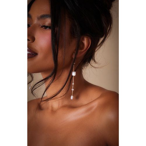 Boucles d'oreilles abstraites à détail perles - PrettyLittleThing - Modalova