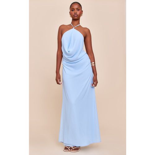 Robe longue en mousseline de soie à dos nu - PrettyLittleThing - Modalova
