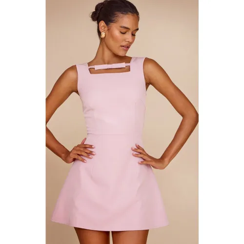 Robe trapèze en maille sergée à détail noeud - PrettyLittleThing - Modalova