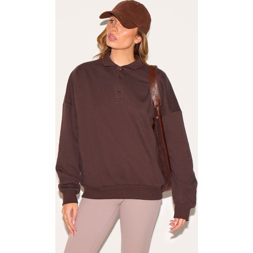 Polo oversize en sweat deluxe - PrettyLittleThing - Modalova