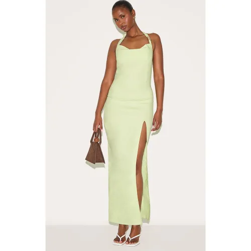 Robe longue tissée à dos nu - PrettyLittleThing - Modalova