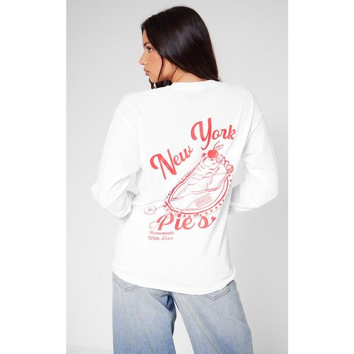 T-shirt oversize imprimé "New York Pies" à manches longues - PrettyLittleThing - Modalova