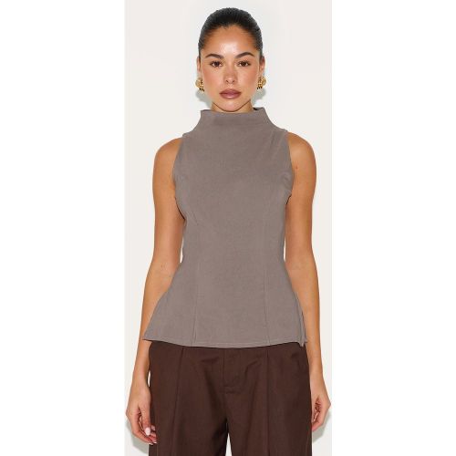 Top long en bengaline à col montant et taille cintrée - PrettyLittleThing - Modalova