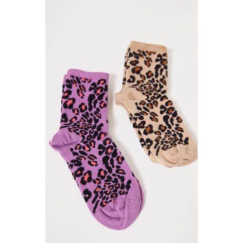 Chaussettes à imprimé léopard - PrettyLittleThing - Modalova