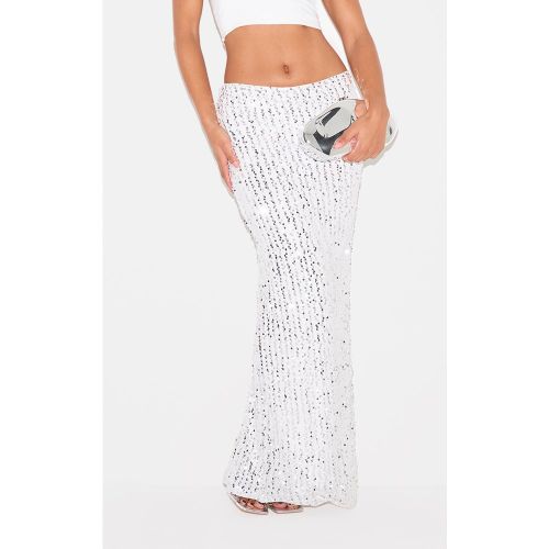 Jupe longue taille basse ornée à sequins et drapé - PrettyLittleThing - Modalova