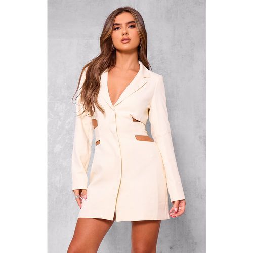 Robe blazer tissée blanche à découpes nouée derrière - PrettyLittleThing - Modalova