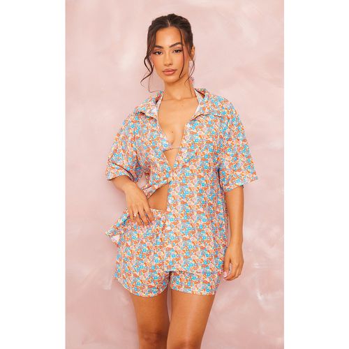 Chemise de plage petites fleurs à boutons - PrettyLittleThing - Modalova