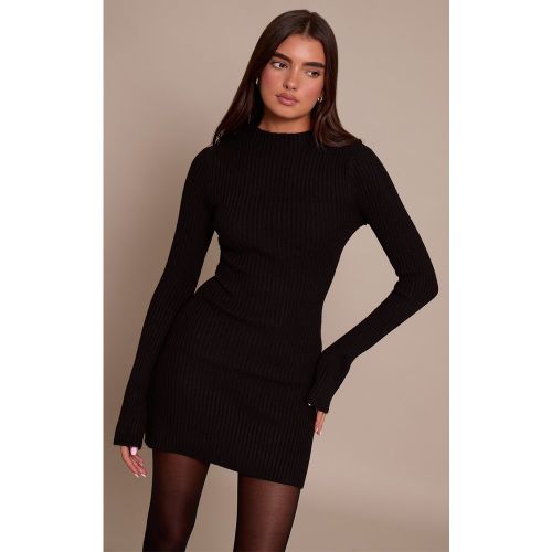 Mini robe en maille tricot côtelée à manches longues | Taille Small - PrettyLittleThing - Modalova